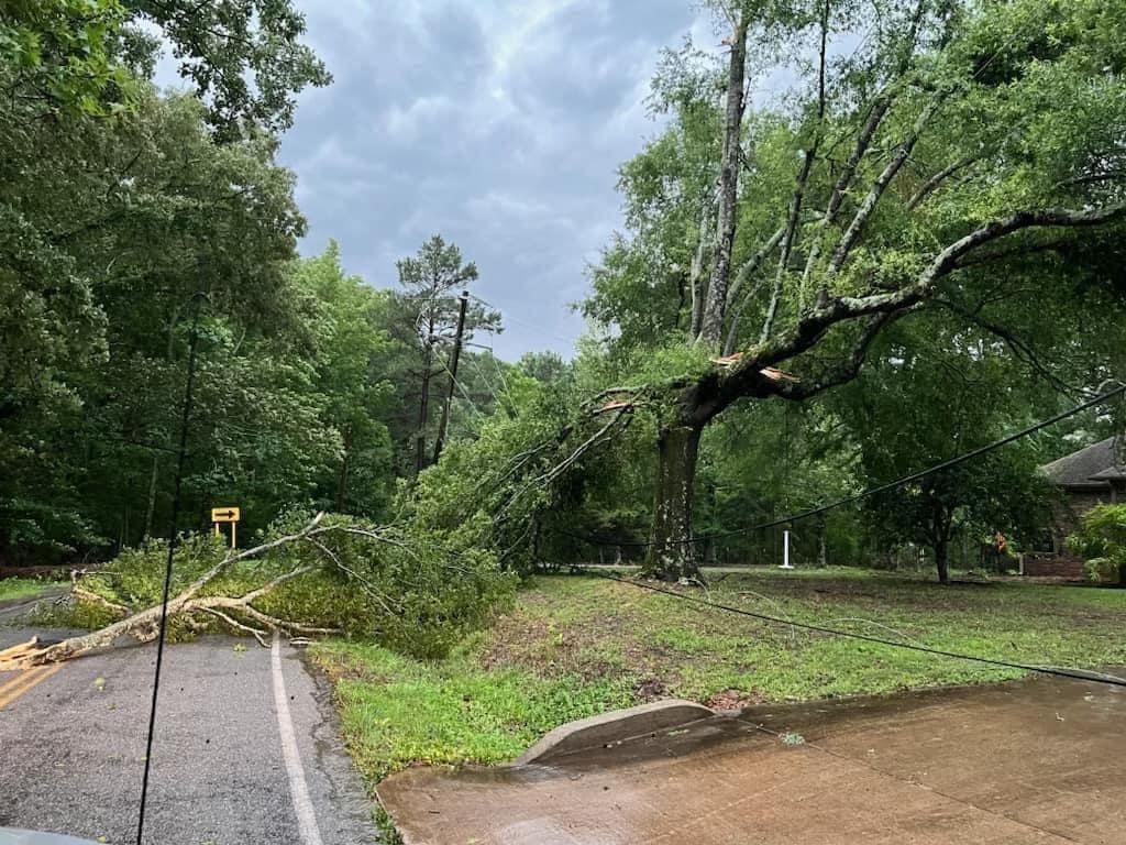 This scene in the Marche area near North Little Rock was a similar site throughout the state, as thunderstorms knocked out power to thousands. Photo taken by Liz Owen.
